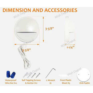 DLAC02 12-Pack 3CCT 3W Black Low Voltage LED Outdoor Half Moon Deck Lights Package, 12V LED Step Patio Landscape Lights