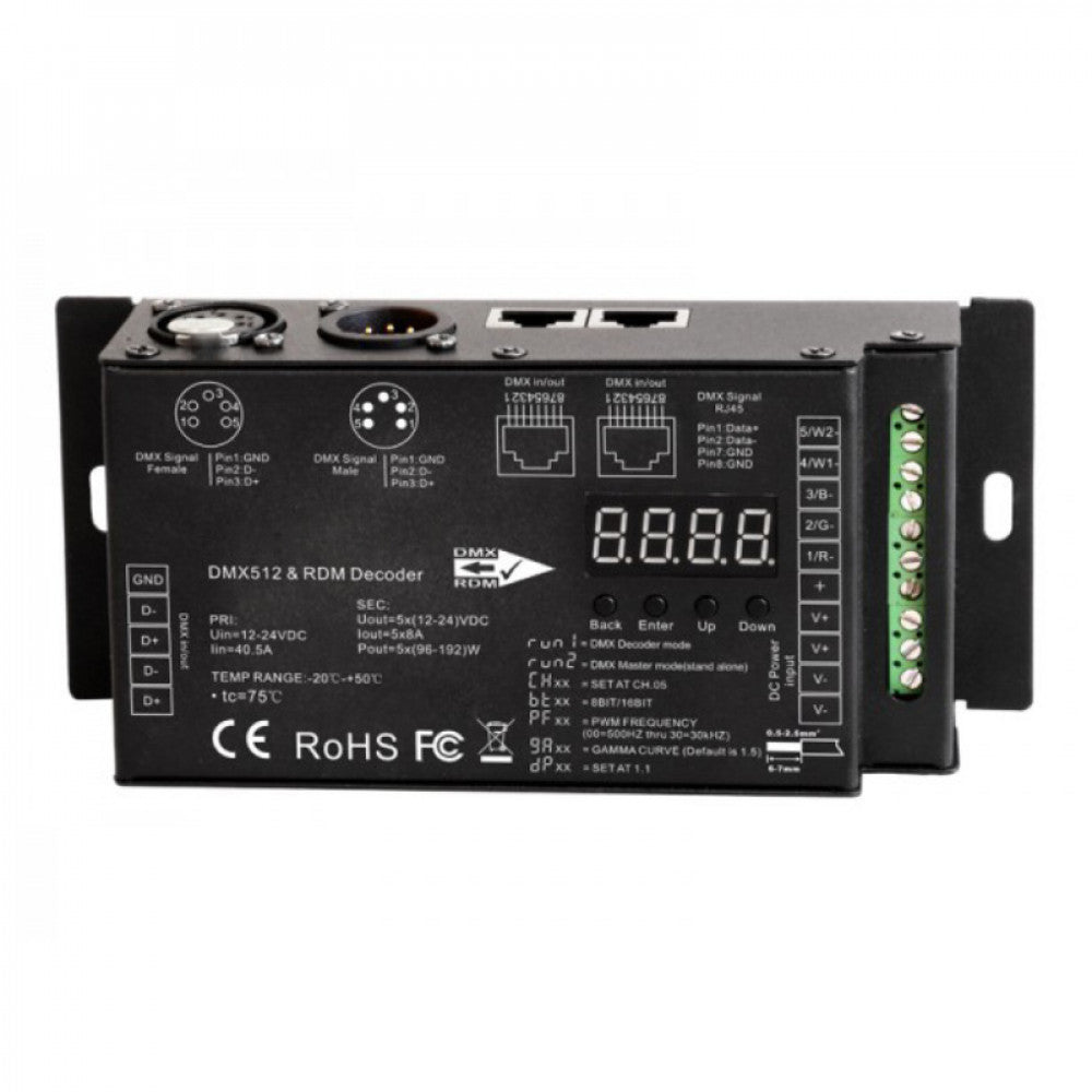 5 Ch 8A Rgb+Cct Dmx Decoder