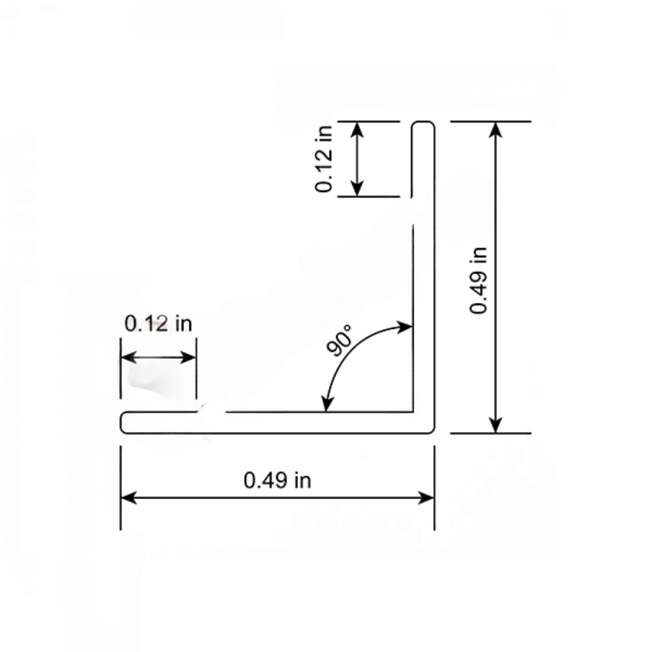 1/2" Corner Slim Led Aluminum Channel