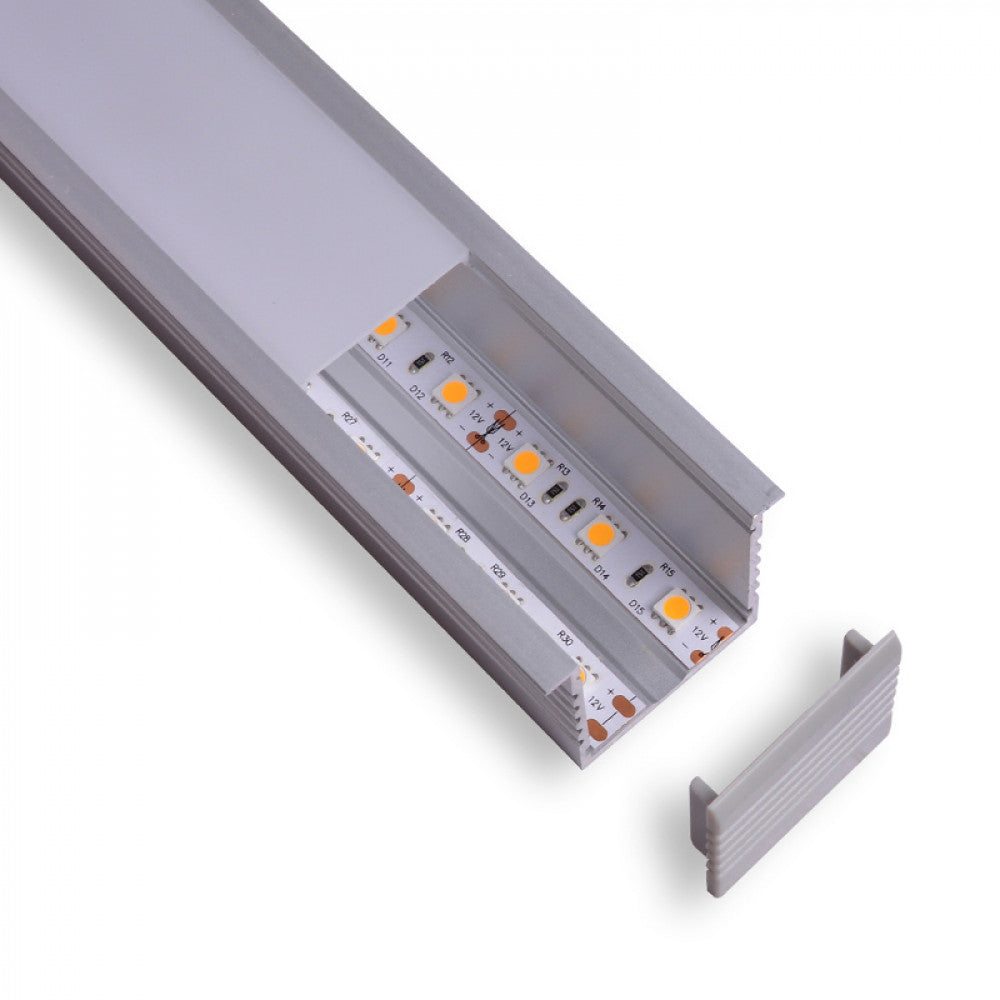 1-3/4" Deep Square Led Aluminum Channel W/ Trim