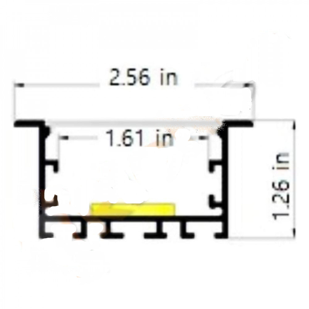 2-9/16" Wide Led Aluminum Channel W/ Trim