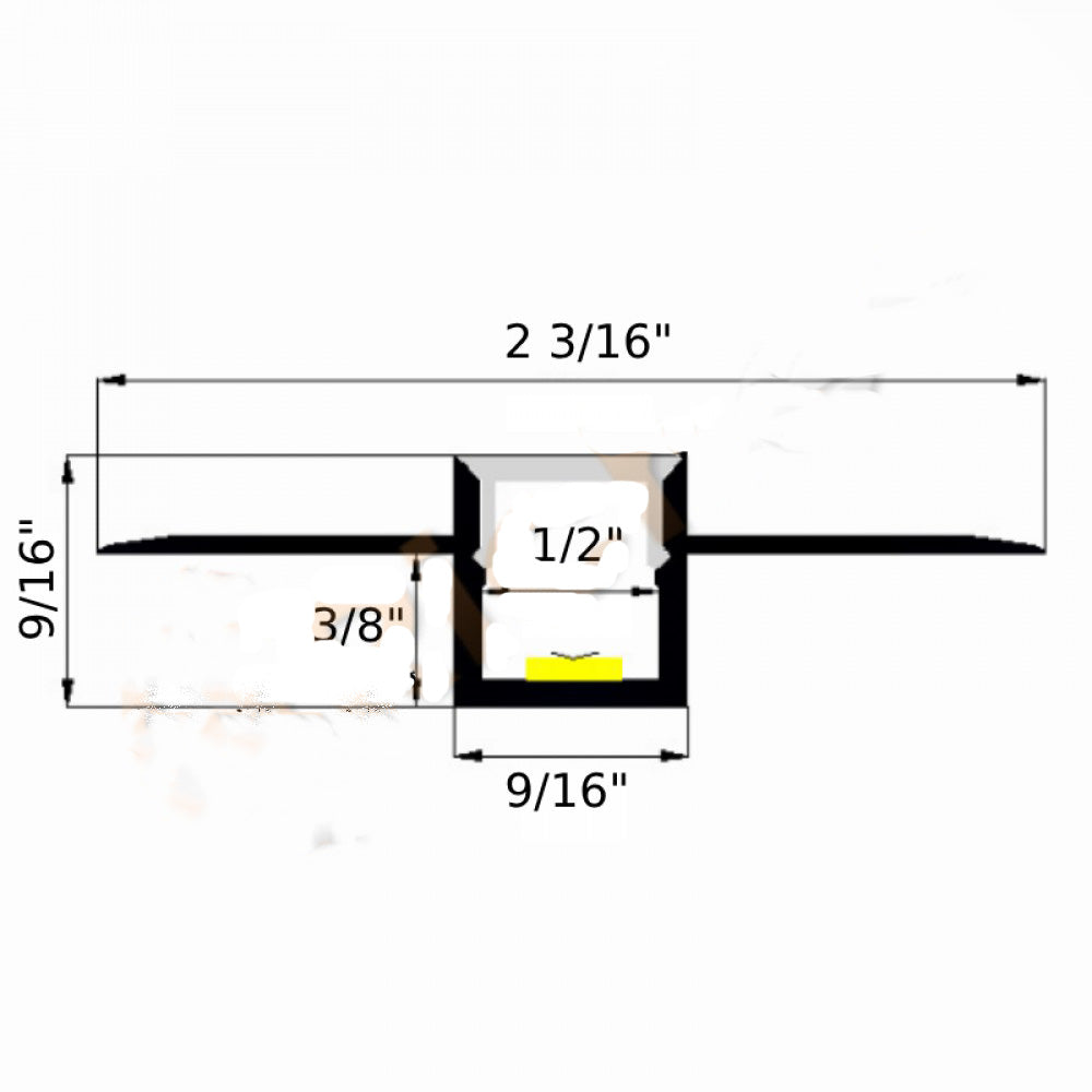 9/16" Trimless Mud-In Led Aluminum Channel
