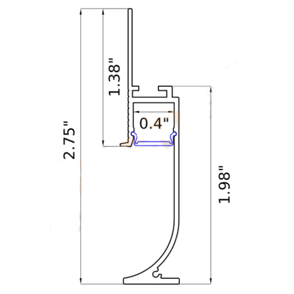 Wall Mount Mud-In Accent Led Aluminum Channel
