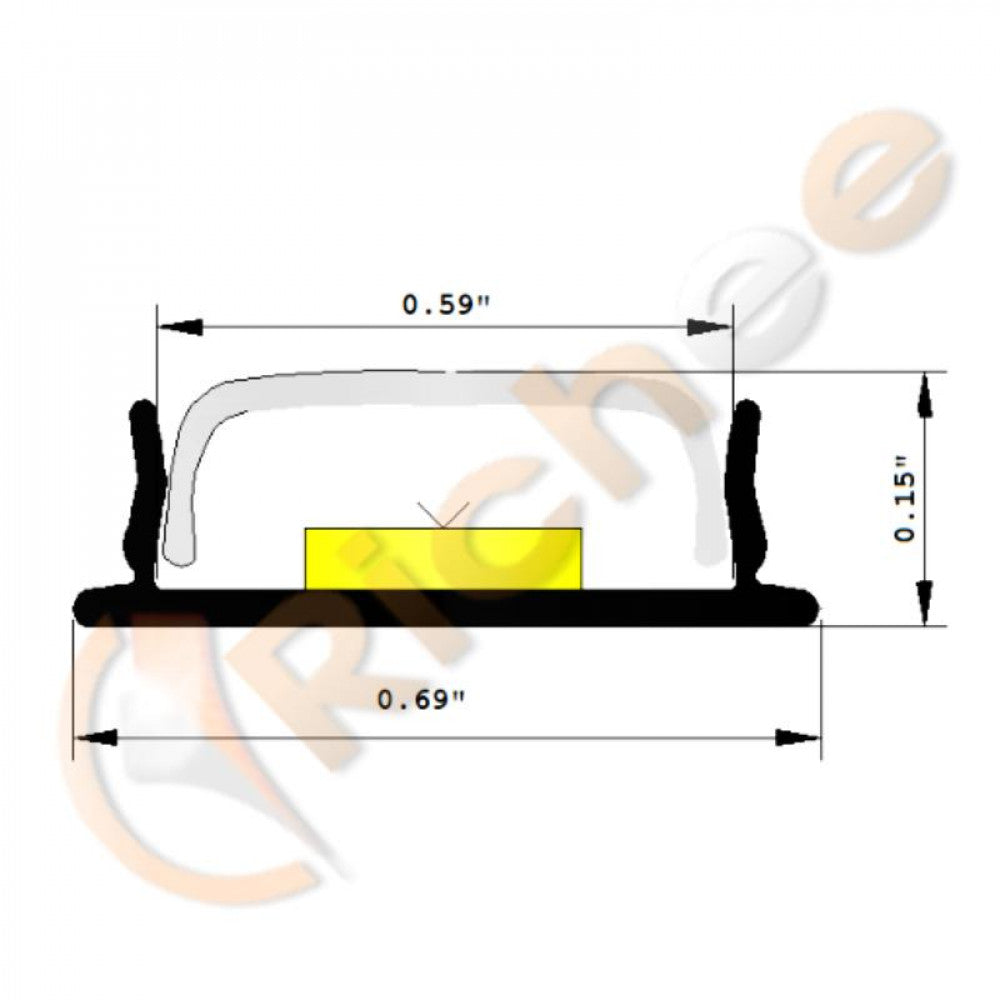 11/16" Black Low Profile Led Aluminum Channel
