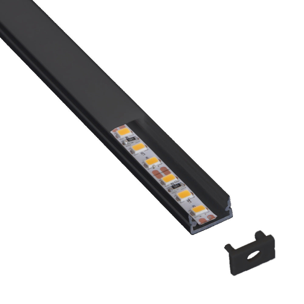 1/2" Black Lens Mini Low Profile Led Aluminum Channel
