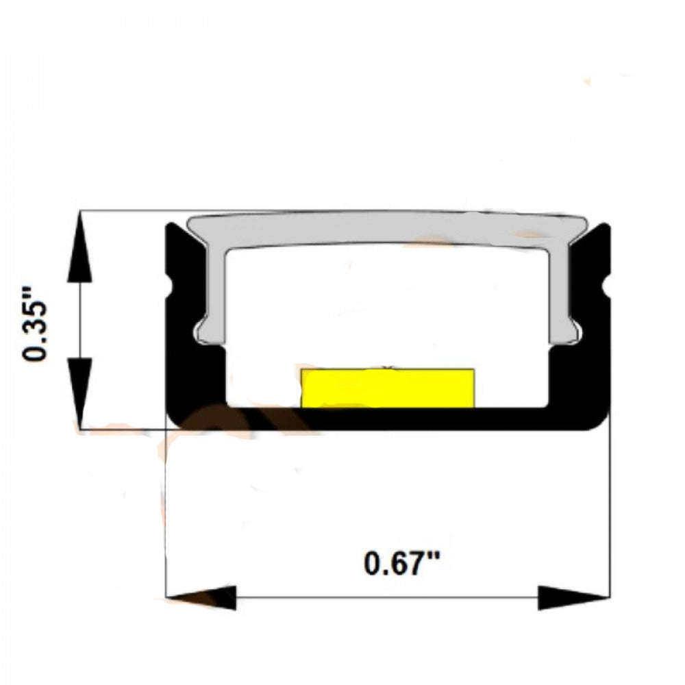 11/16" Black Lens Low Profile Led Aluminum Channel