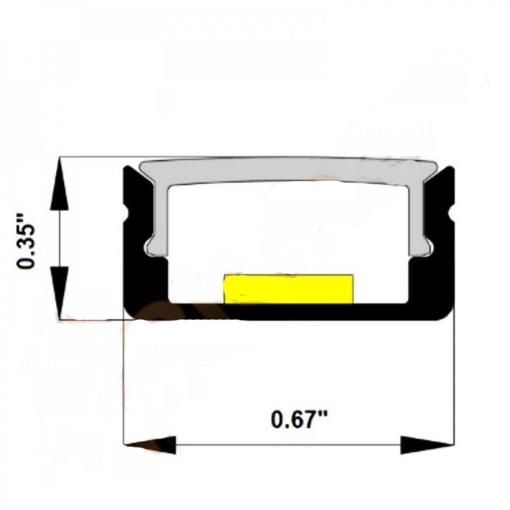 11/16" Black Low Profile Led Aluminum Channel