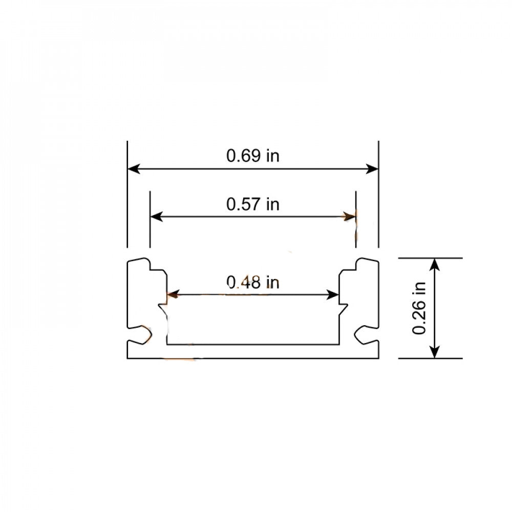 11/16" Clear Low Profile Led Aluminum Channel
