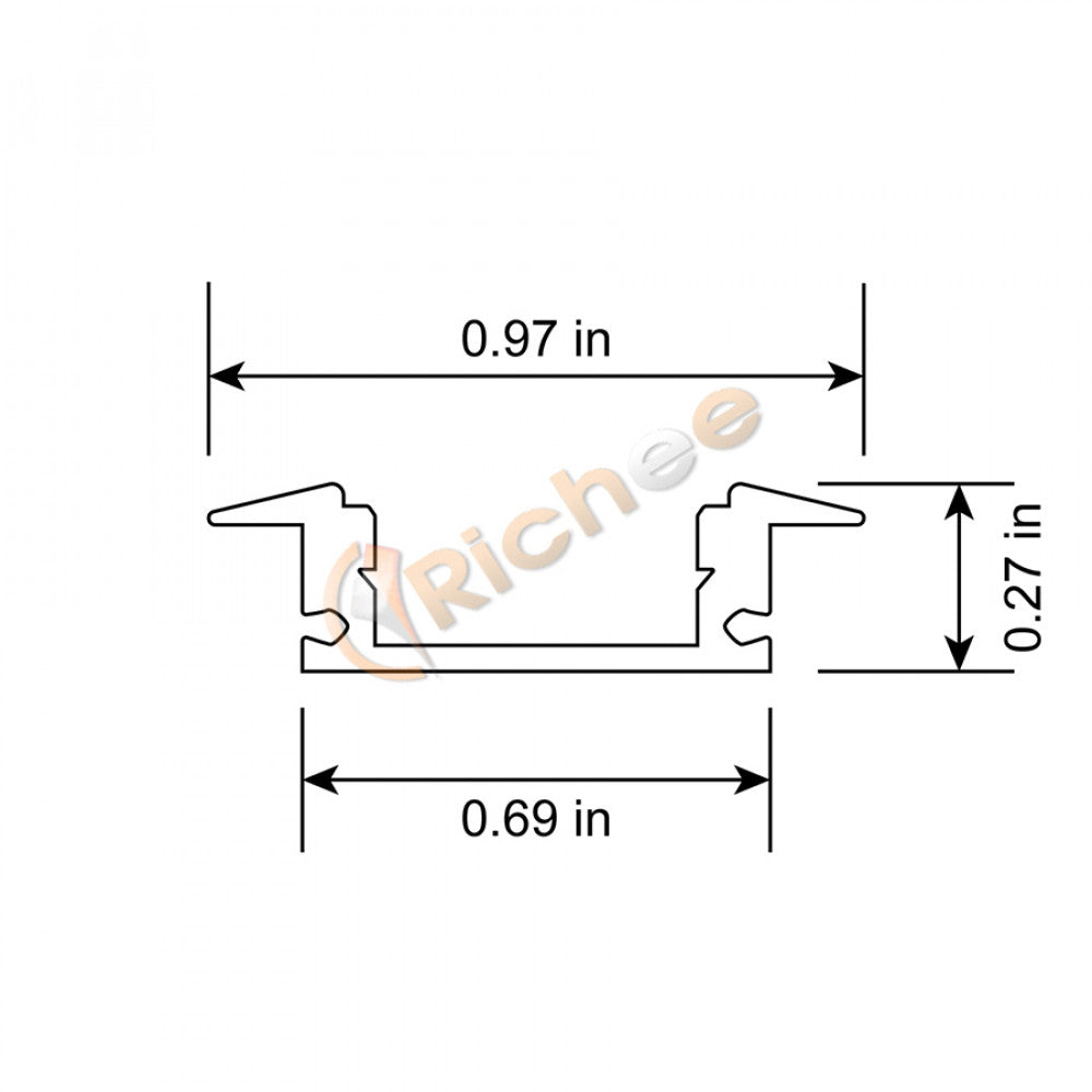 1" Low Profile Led Aluminum Channel W/ Trim