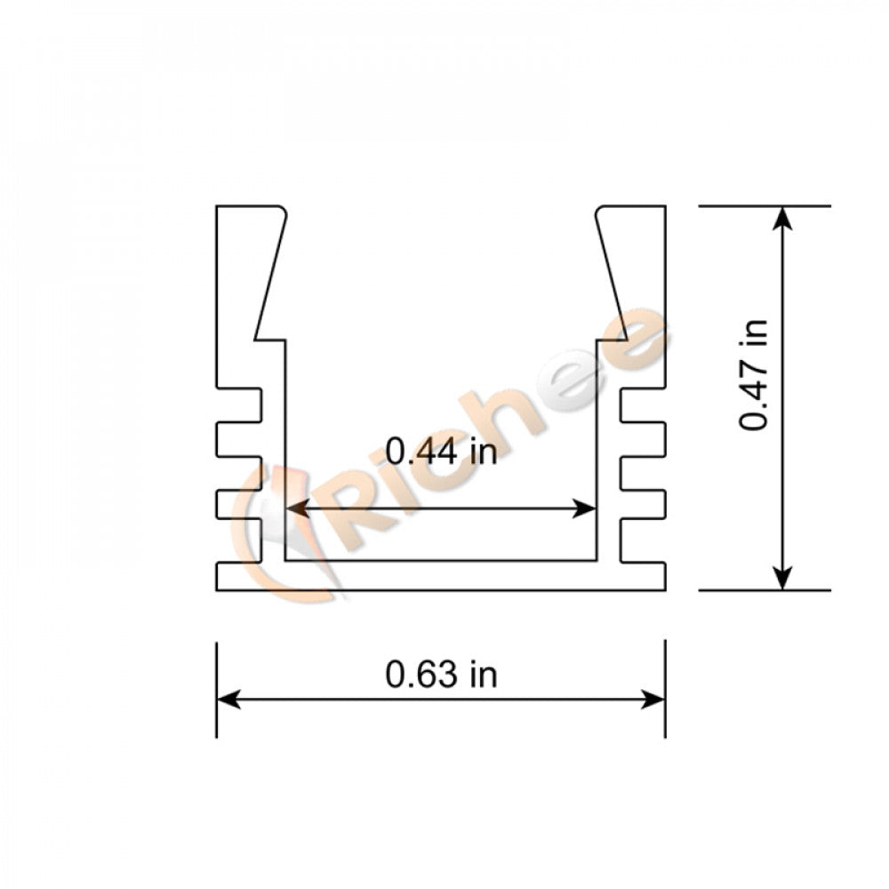 5/8" Thin Square Led Aluminum Channel