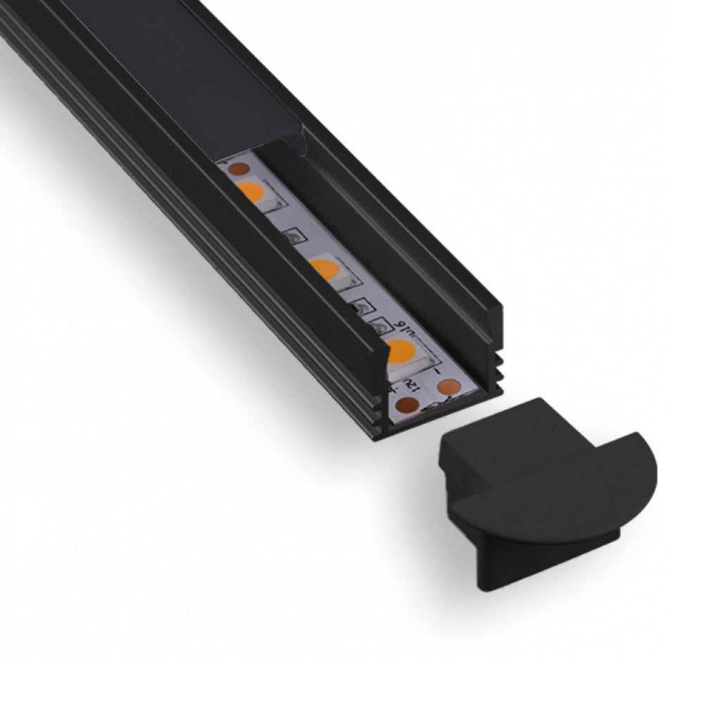 5/8" Thin Black Lens Square Led Aluminum Channel