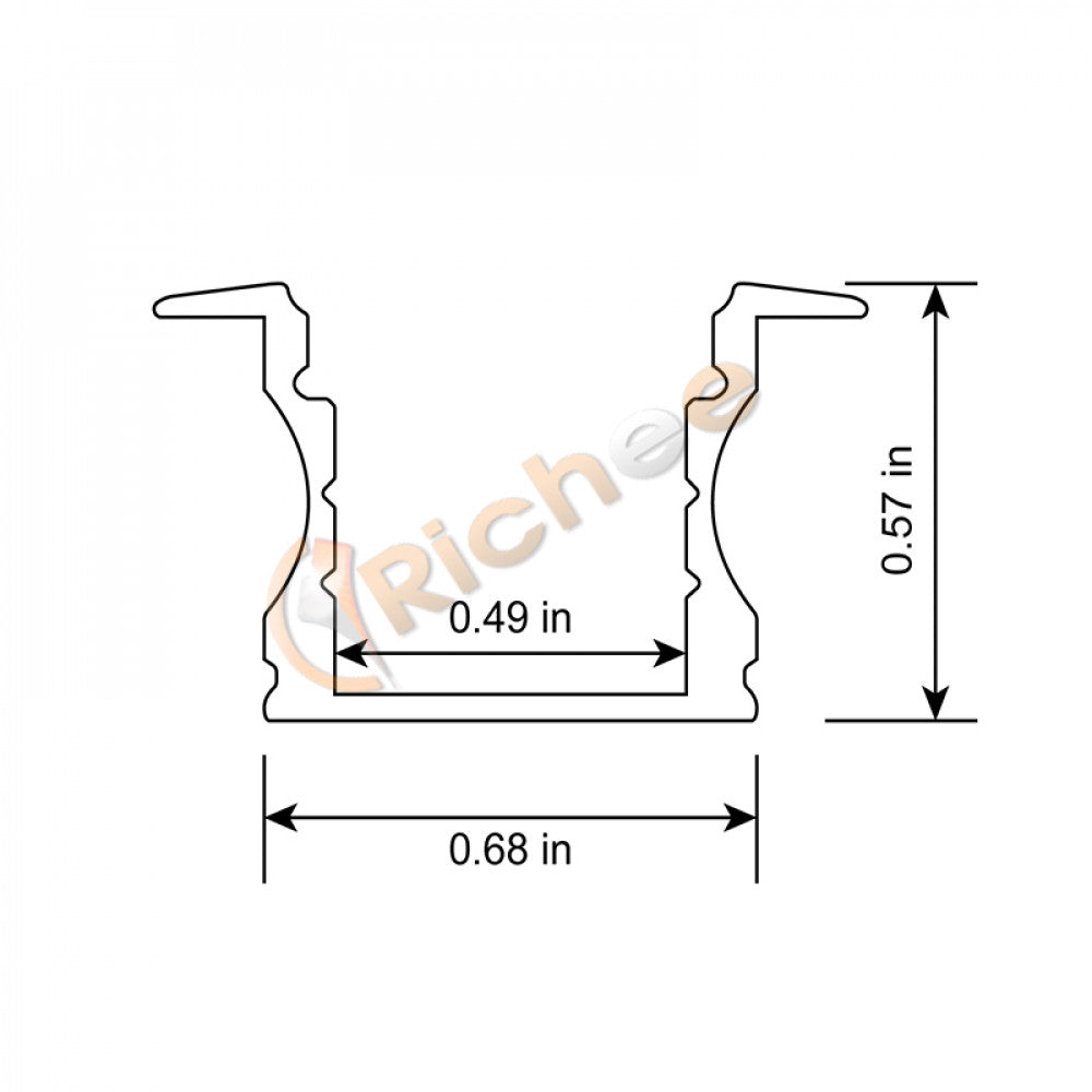 1" Smooth Edge Led Aluminum Channel W/ Trim