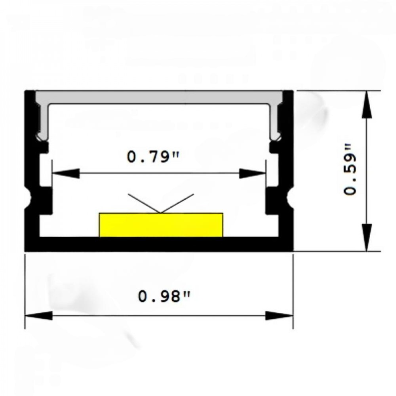1" Wide Deep Flat Led Aluminum Channel