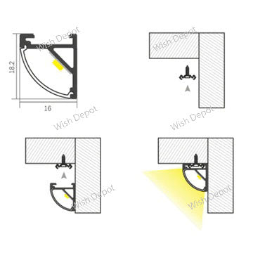 10 Pcs Corner 8 ft Aluminum Channel LED Strip Light Cover End Caps AP59