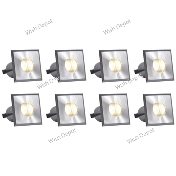 DMS52 4x/8x/12x Package 3W COB LED Square Top Stainless Steel Waterproof In-Ground Landscape Well Light 3000K