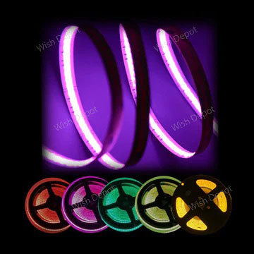 Dotless Linear LED RGB Color Changing 4.4W/ft COB Strip Lights Low Voltage DC24V Tape Light