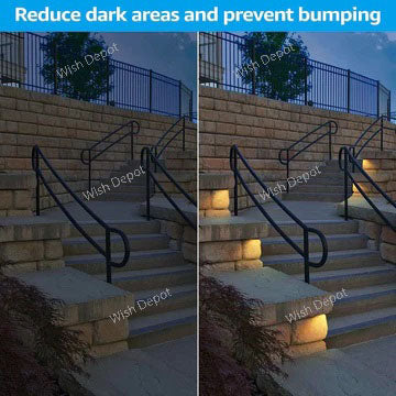 ELC02 8-Pack 3W LED Hardscape Lighting Right Angle 3CCT Retaining Wall Lights, 12V Low Voltage Landscape Lights