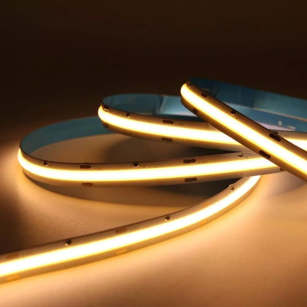 24V COB Strip Light,8mm, Dotless 16.5ft, 32ft & 82ft (27K, 3K, 4K, 5K), UL Certified, Indoor (IP20)