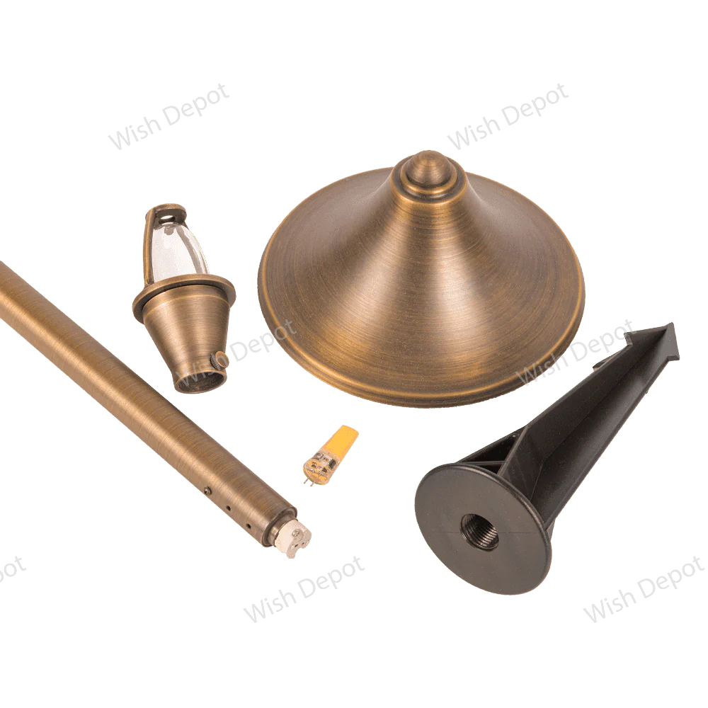 PLB09 4x/8x/12x Package Brass LED Cone Low Voltage Pathway Outdoor Landscape Lighting Fixture 5W 3000K Bulb