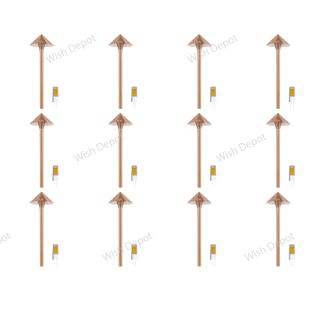 PLB12 4x/8x/12x Package Brass LED Low Voltage Pathway Outdoor Lighting Landscape Fixture 5W 3000K