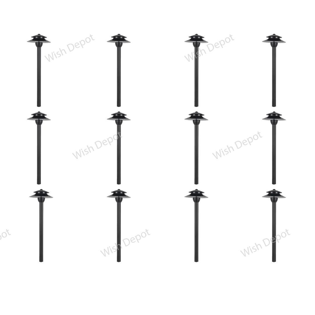 PLB13 4x/8x/12x Package Two Tier Brass Pathway Low Voltage Pagoda Light Led Landscape Lighting Fixture 2W 3000K