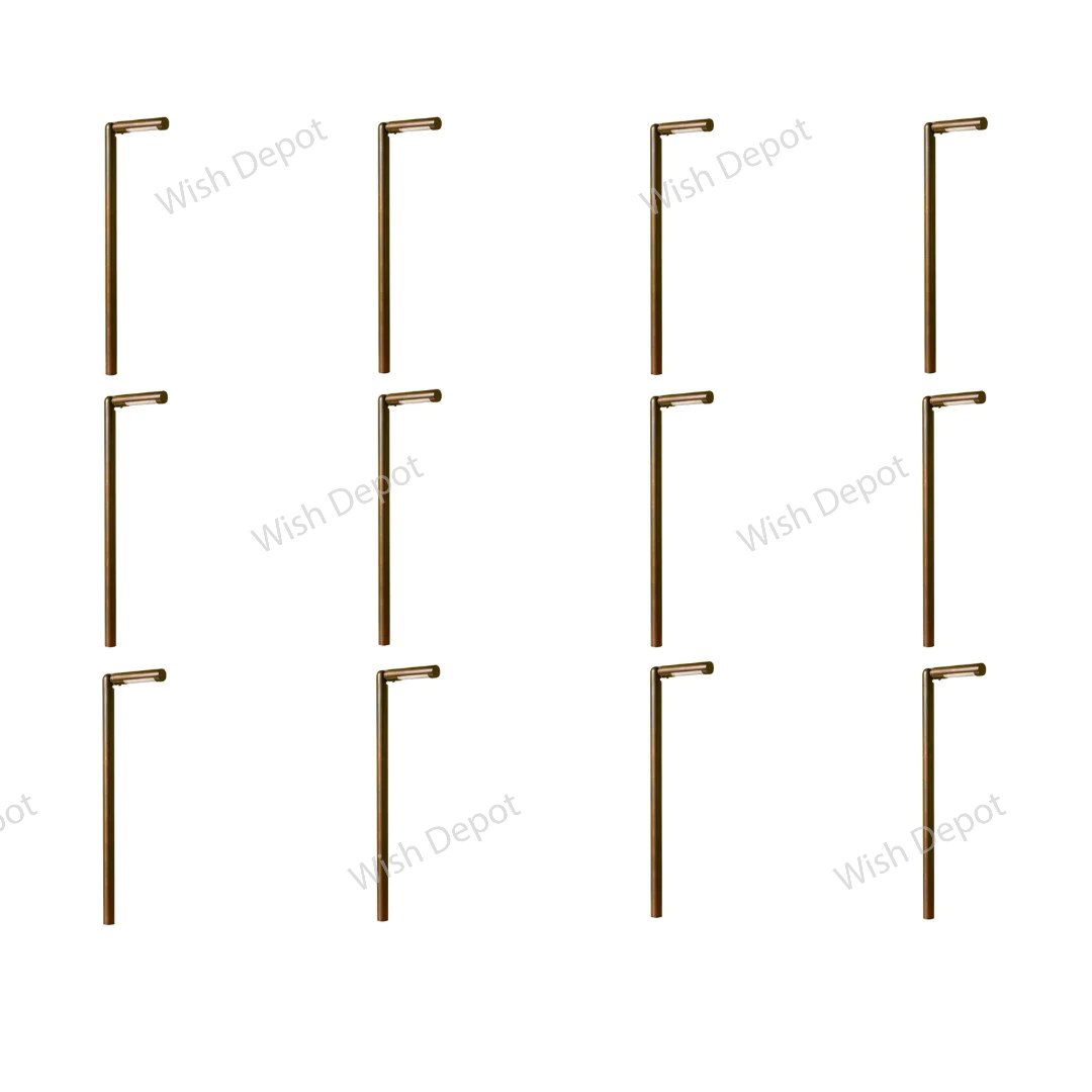 PLB16 4x/8x/12x Package Adjustable Lamp Ready Brass Round L-Shaped Low Voltage Pathway Light 5W 3000K