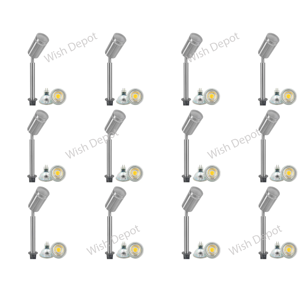 SPS03 4x/8x/12x Package LED Stainless Steel Low Voltage Outdoor Spotlight Adjustable Up Lighting Fixtures 5W 3000K