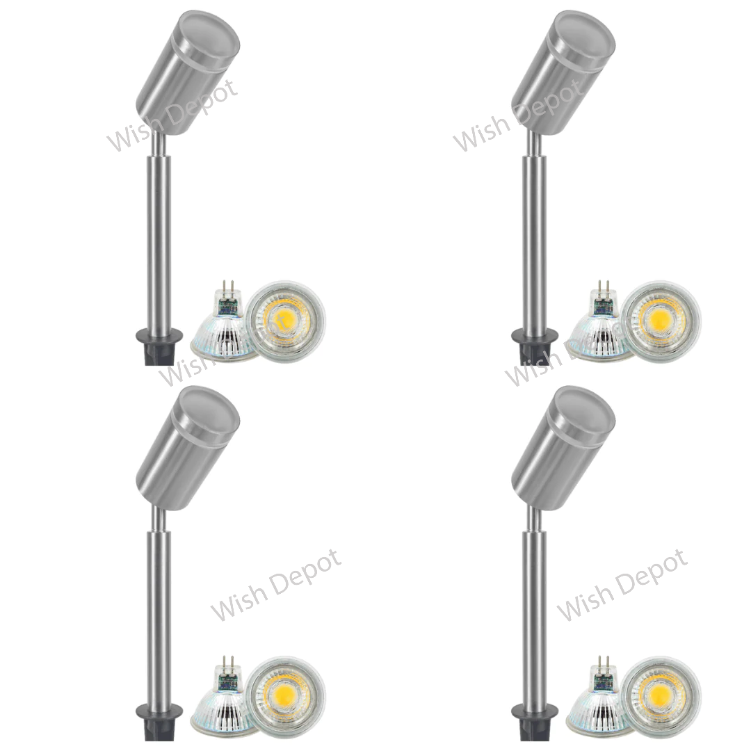 SPS03 4x/8x/12x Package LED Stainless Steel Low Voltage Outdoor Spotlight Adjustable Up Lighting Fixtures 5W 3000K