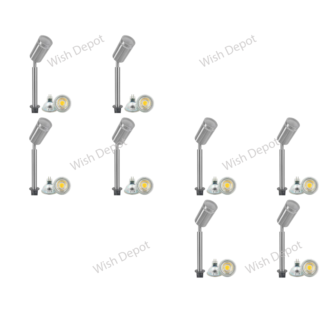 SPS03 4x/8x/12x Package LED Stainless Steel Low Voltage Outdoor Spotlight Adjustable Up Lighting Fixtures 5W 3000K