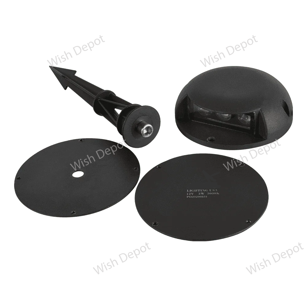 STA05 3W Low Voltage Cast Aluminum Round Surface Mount LED Step or Deck Light