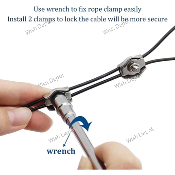 String Light Hanging Cable Kit, Nylon Coated 304 Stainless Steel Guide Wire and Accessories for Outdoor Bistro String Lights