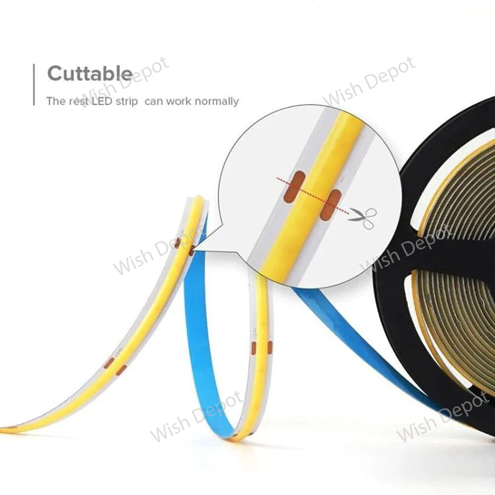 Dotless Linear LED Strip Lights Low Voltage FCOB DC12V Tape Light