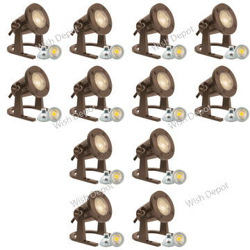 ULB01 4x/8x/12x Package 12V Low Voltage Underwater Brass LED Fountain Pond Lighting 5W 3000K Bulb