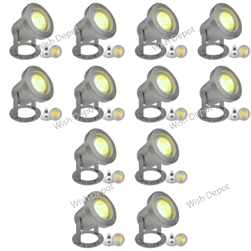 ULB03 4x/8x/12x Package Stainless Steel Underwater Landscape LED Fountain Light Pond Lighting 5W 3000K Bulb
