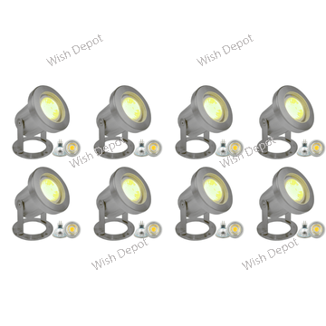 ULB03 4x/8x/12x Package Stainless Steel Underwater Landscape LED Fountain Light Pond Lighting 5W 3000K Bulb