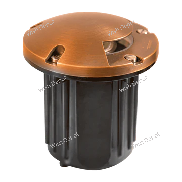 UNB09 4x/8x/12x Package Cast Brass Round Mono-Directional Low Voltage LED In-ground Light 5W 3000K Bulb