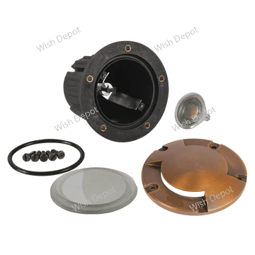 UNB10 4x/8x/12x Package Cast Brass Round Bi-Directional Low Voltage LED In-ground Well Light 5W 3000K Bulb