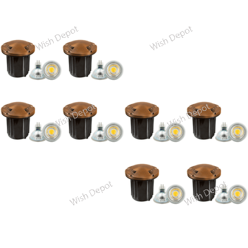 UNB10 4x/8x/12x Package Cast Brass Round Bi-Directional Low Voltage LED In-ground Well Light 5W 3000K Bulb
