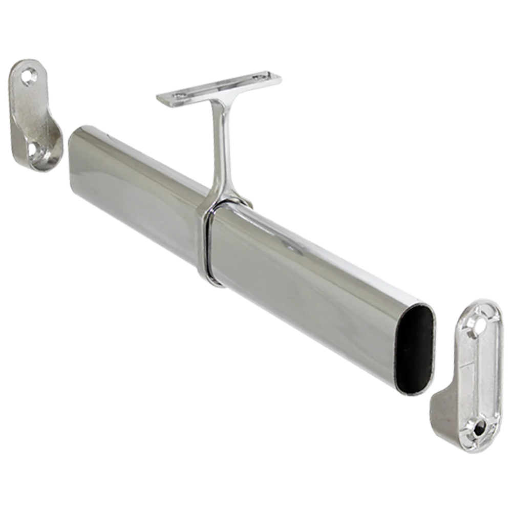 Aluminum Oval Wardrobe Hanging Rail LED lighted Closet Rod Fixture