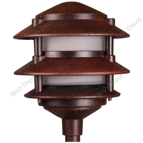 Aluminum Low Voltage Landscape Lighting 3 Tier Pagoda Path Light