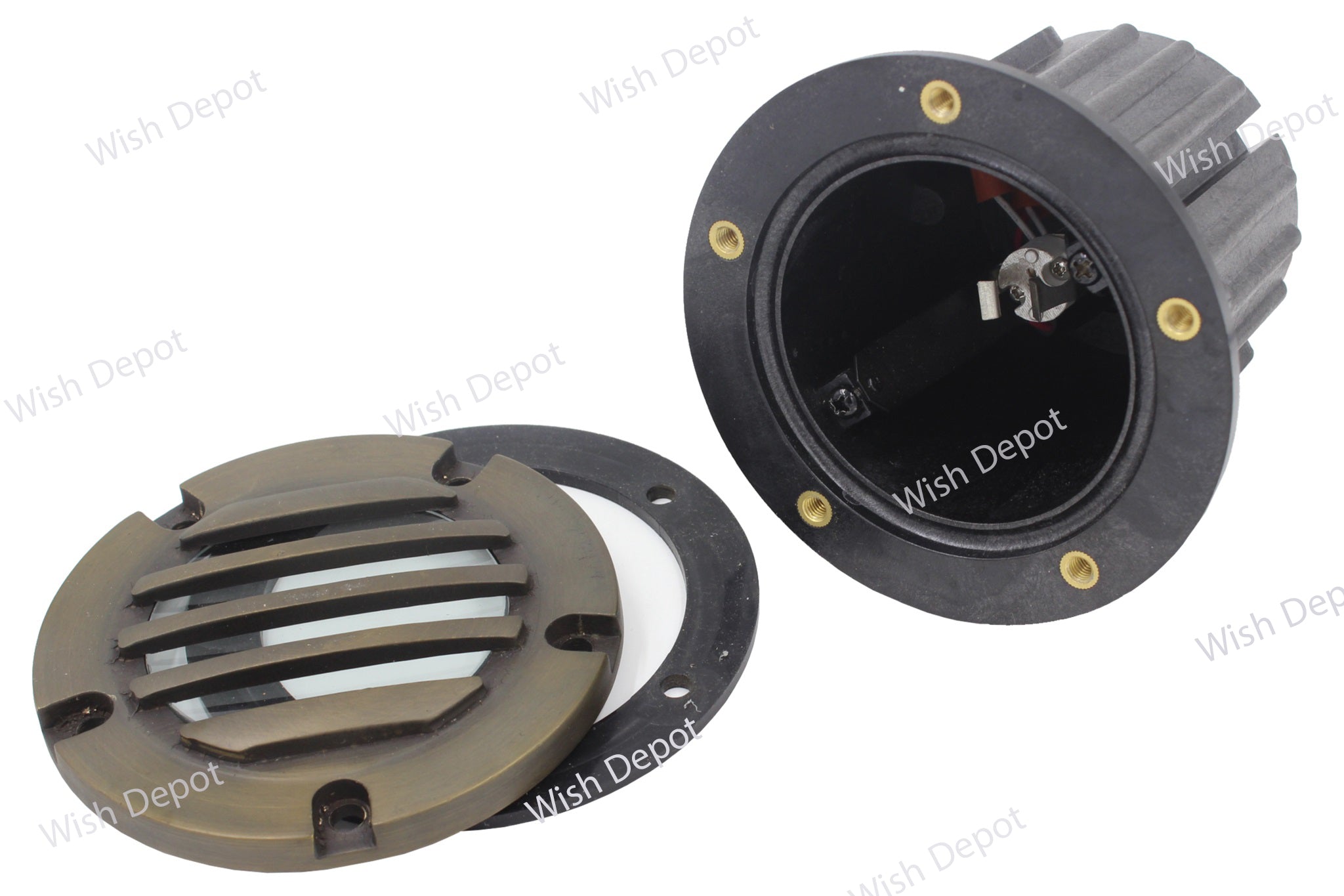 Cast Brass Low Voltage Round Grill LED In-ground Light IP65 Waterproof