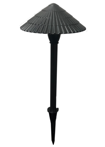 Arc Shape Stripes Mushroom Hat Outdoor LED Path Light Fixture
