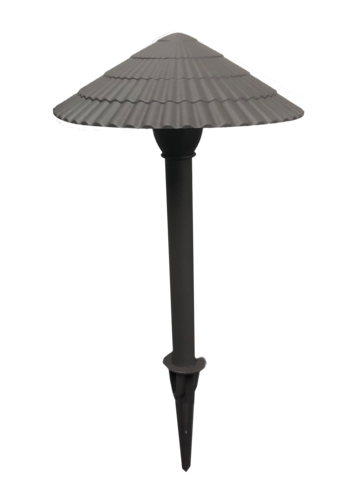 Arc Shape Stripes Mushroom Hat Outdoor LED Path Light Fixture