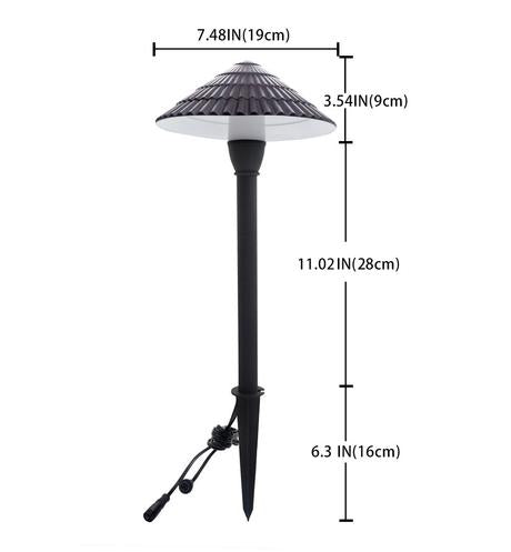 Arc Shape Stripes Mushroom Hat Outdoor LED Path Light Fixture