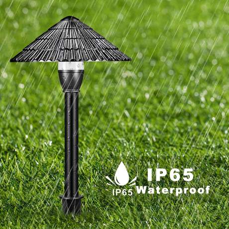 Arc Shape Stripes Mushroom Hat Outdoor LED Path Light Fixture