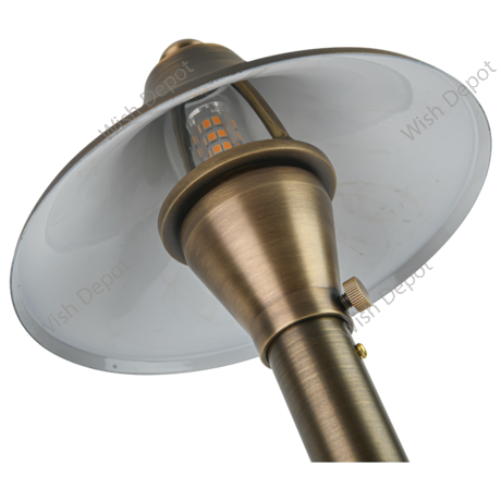 Brass LED Cone Low Voltage Pathway Outdoor Landscape Lighting Fixture