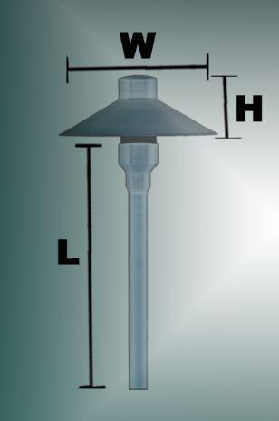 Japanise Mushroom Hat Outdoor LED Path Light Fixture - Brass