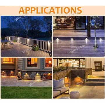 DLAC02 6-Pack 3CCT 3W Low Voltage LED Outdoor Half Moon Deck Lights Package, 12V LED Step Patio Landscape Lights