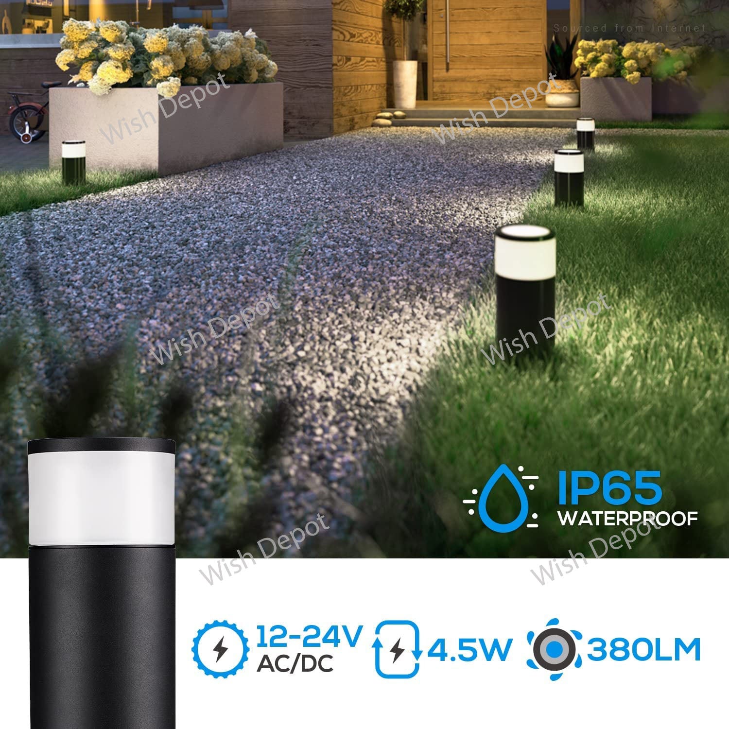 ALPCC08 8-Pack 4.5W 5CCT LED Landscape Pathway Light Package, 12V Low Voltage Modern Path Lights