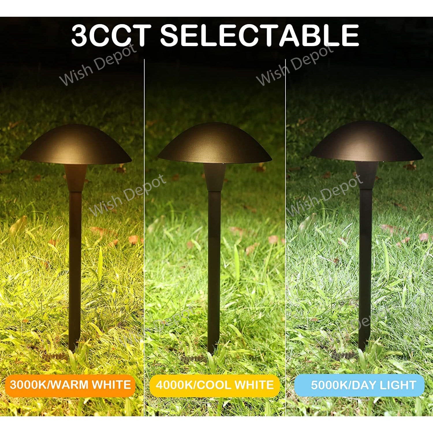 ALPCC09 6-Pack 5W 3CCT LED Landscape Pathway Light Package, 12V Low Voltage Modern Path Lights